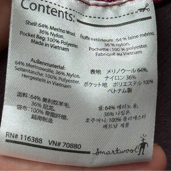 Smartwool full Zip Intraknit Hooded Merino Wool Jacket Magenta Berry Women’s M - Picture 11 of 16